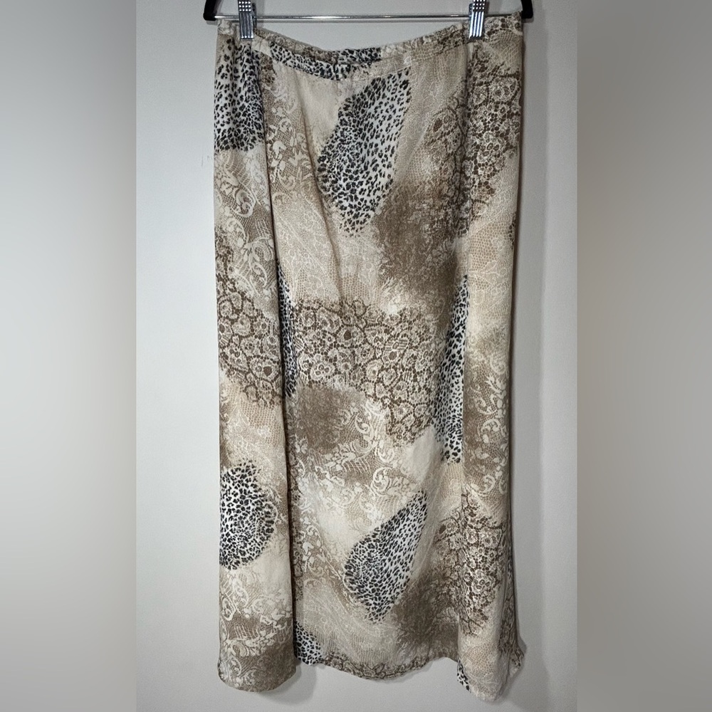Vintage Zack Leopard /Lace Mixed Media maxi skirt. W-17-17.5". L-38".
